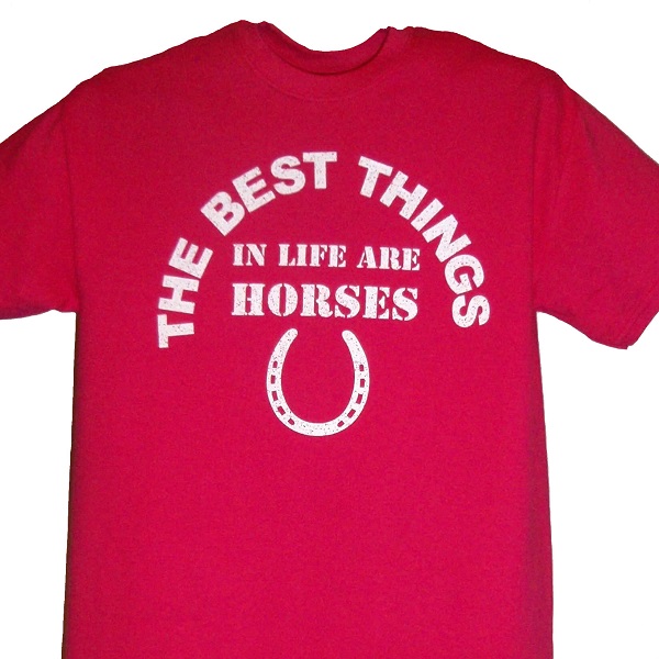 The Best Things In Life Are Horses T-Shirt Pink