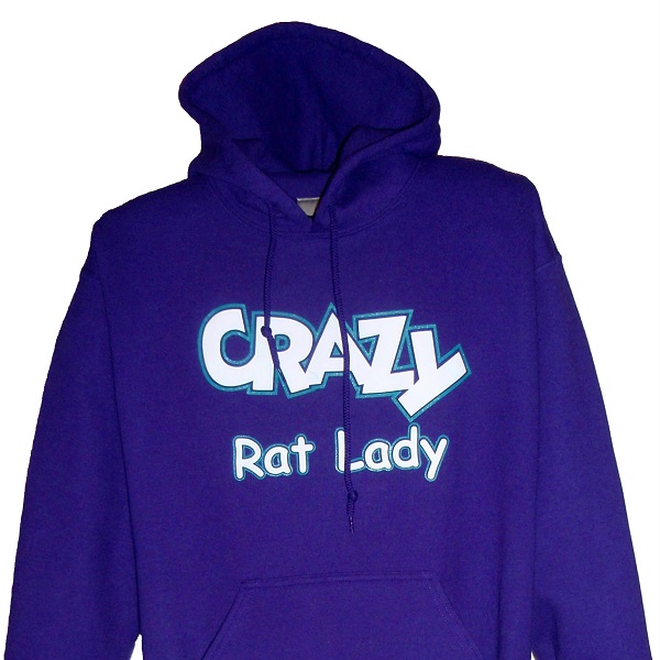 Crazy Rat Lady Hoodie Purple Back