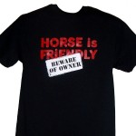 Horse Is Friendly T-Shirt Black With Red Print