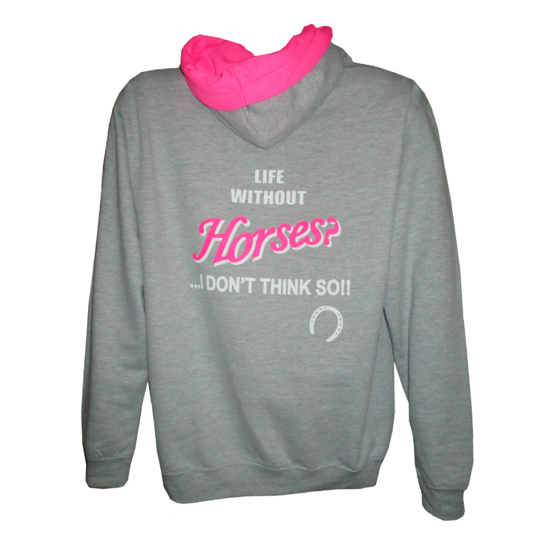 Life Without Horses Hoodie Grey