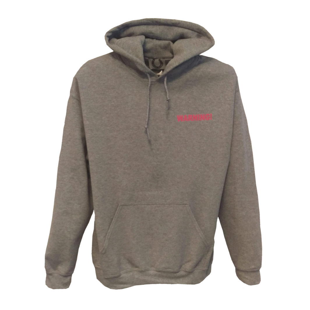 Warning May Talk About Horses Hoodie Grey Front