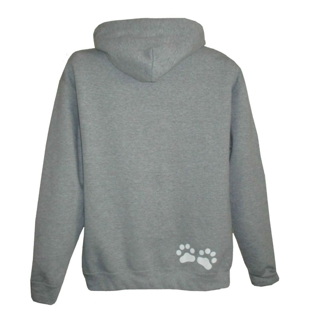 Dogs Leave Pawprints On Your Heart Hoodie Grey Back