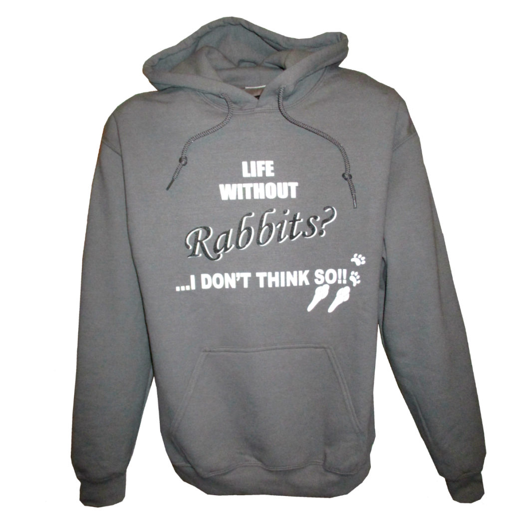 Life Without Rabbits Hoodie Charcoal