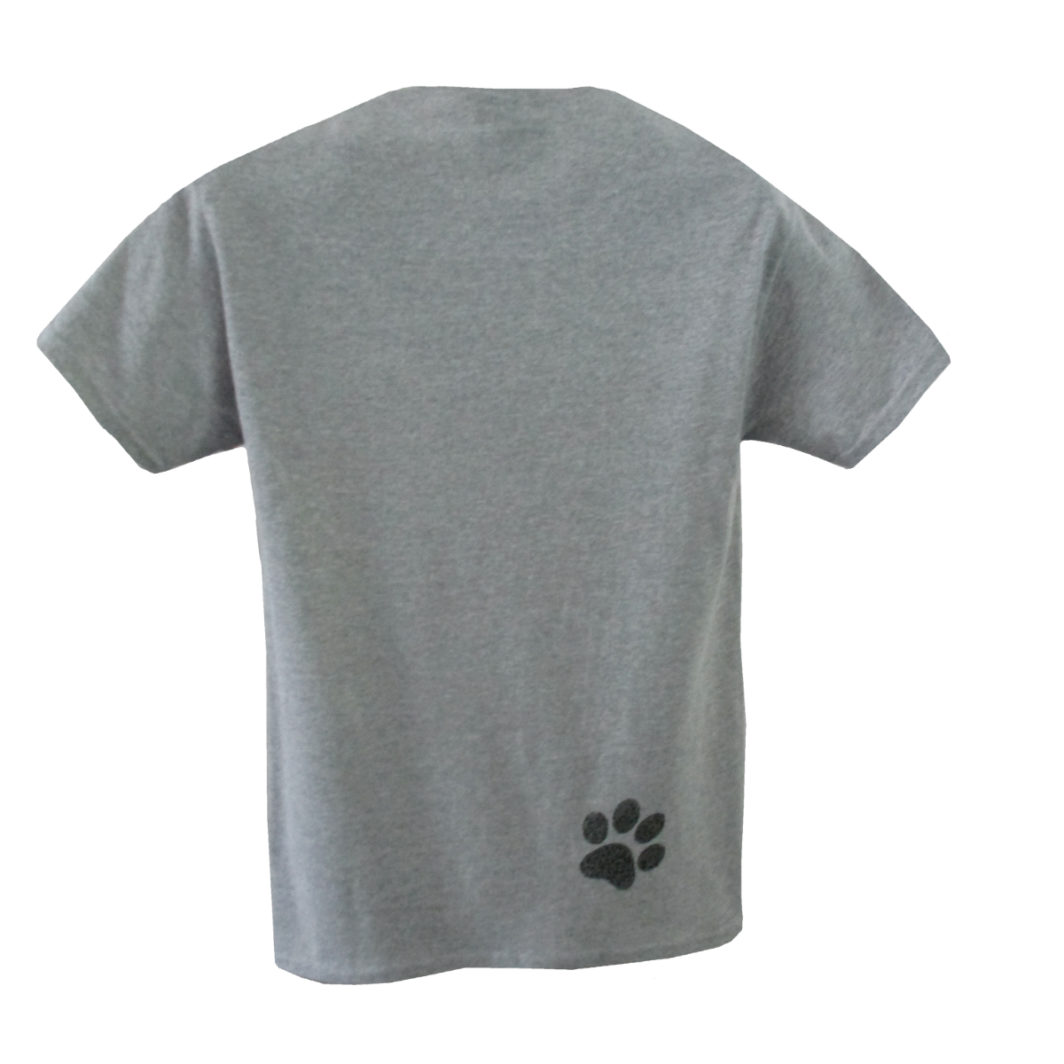 Stay Pawsitive T-Shirt Grey Back
