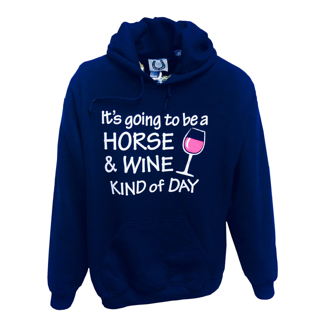 Horse And Wine Kind Of Day Hoodie Navy