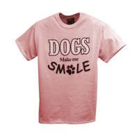 Dogs Make Me Smile T-Shirt Pale Pink
