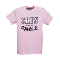 Cats Make Me Smile T-Shirt Pink