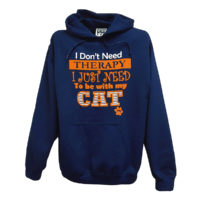 Cat Therapy Hoodie Navy