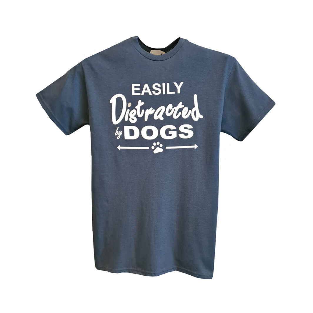 Easily Distracted By Dogs T-Shirt Indigo 23-04
