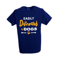 Easily Distracted By Dogs T-Shirt Navy
