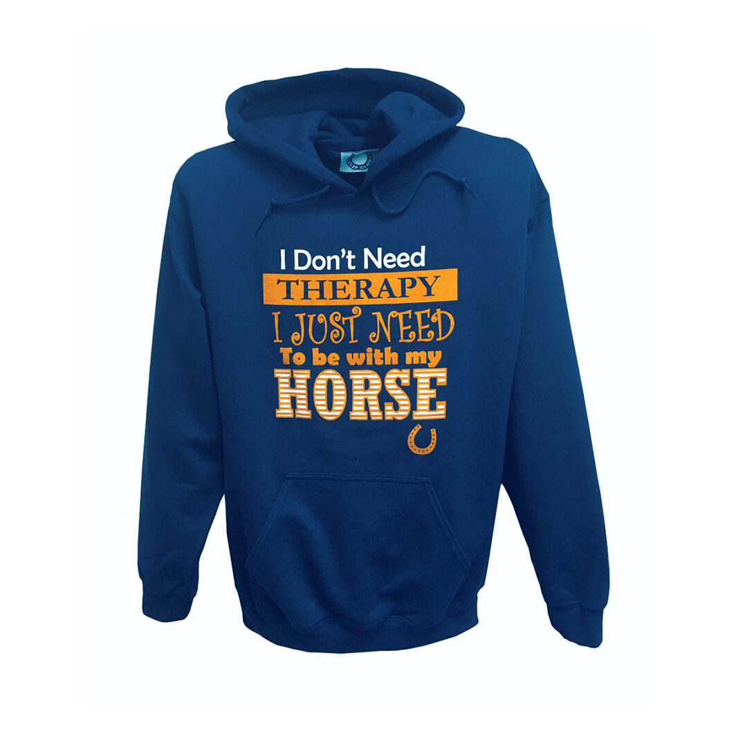 I Don't Need Therapy Horse Hoodie Navy