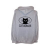 Cat Woman Zip Hoodie Grey Back
